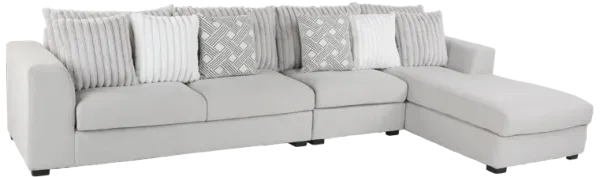 Monaco 3 Piece Right Arm Facing Chaise - AIREA SILVER