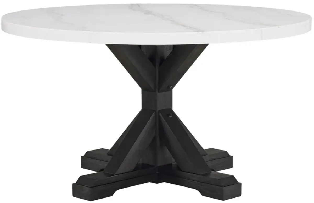 Varley - Genuine Marble Table - White & Charcoal