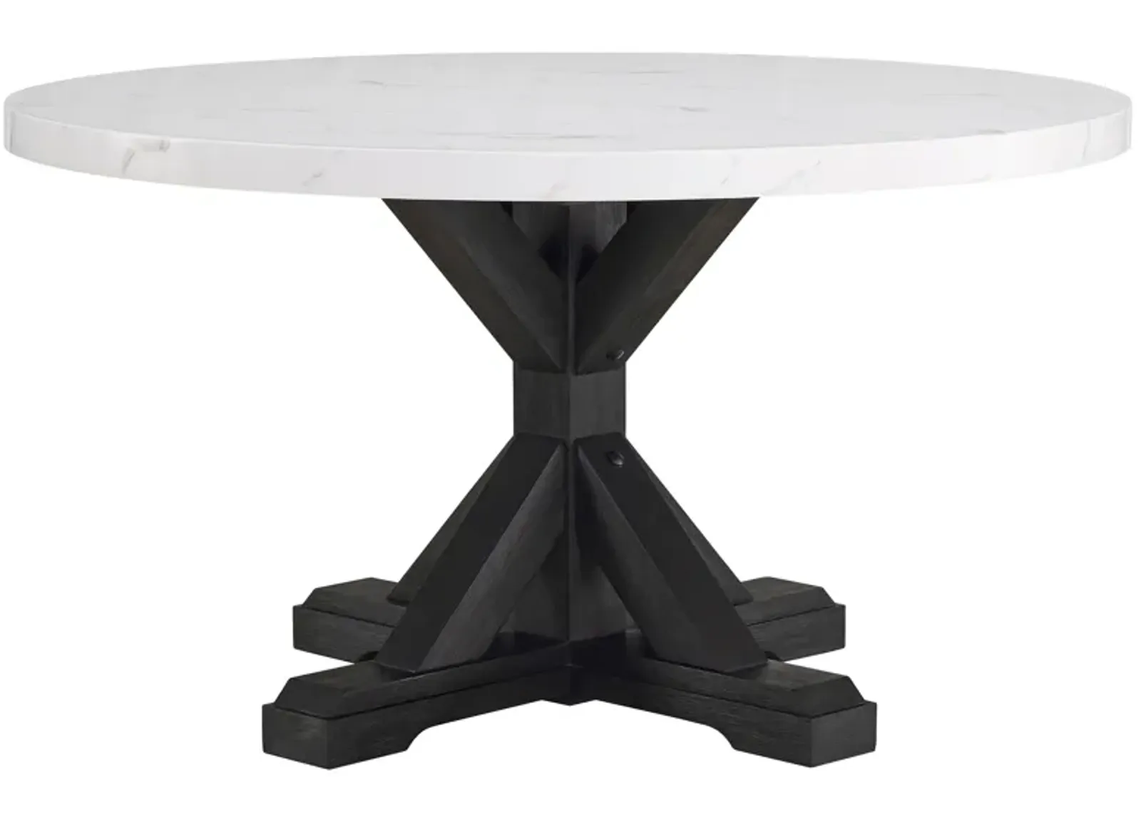 Vance - Faux Marble Dining Table - White & Charcoal