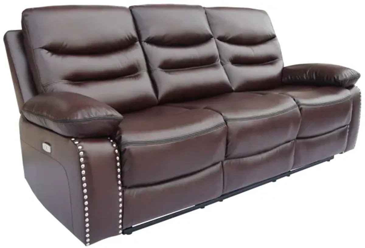 3 Piece Living Room Set: Power Reclining Sofa, Power Reclining Chair, Stationary Loveseat