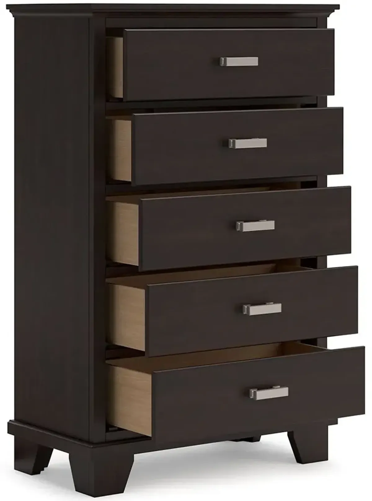 Covetown - Dark Brown - Five Drawer Chest