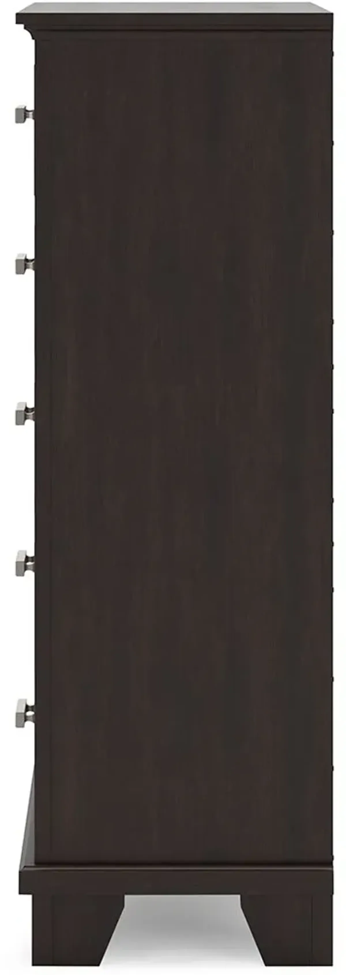 Covetown - Dark Brown - Five Drawer Chest