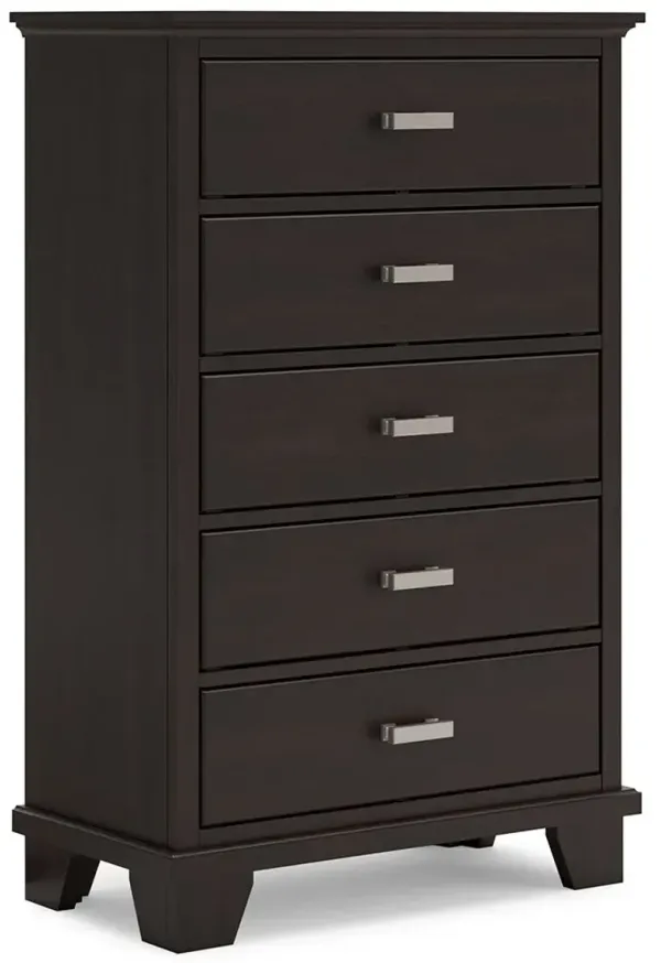 Covetown - Dark Brown - Five Drawer Chest