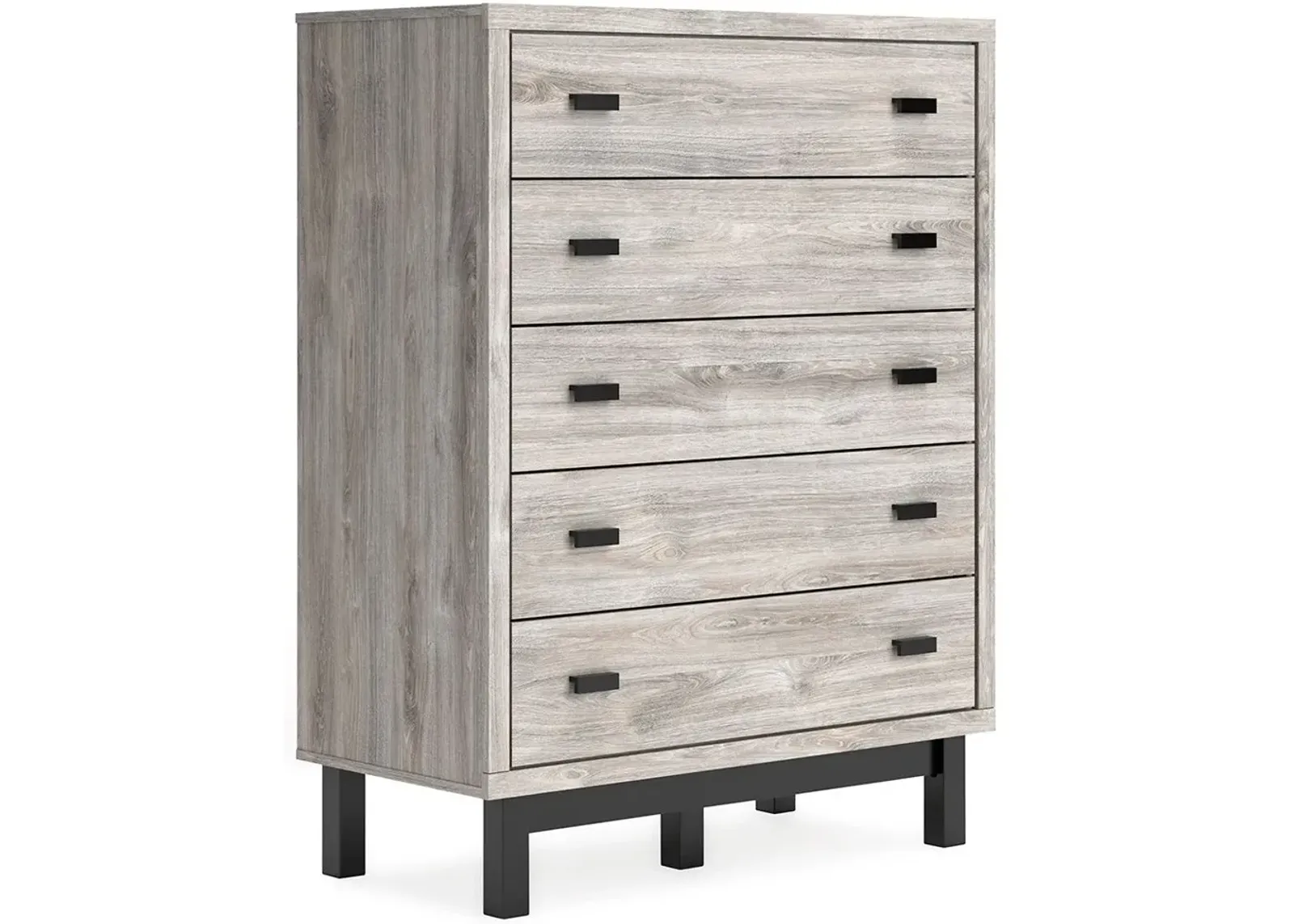 Vessalli - Black / Gray - Five Drawer Wide Chest