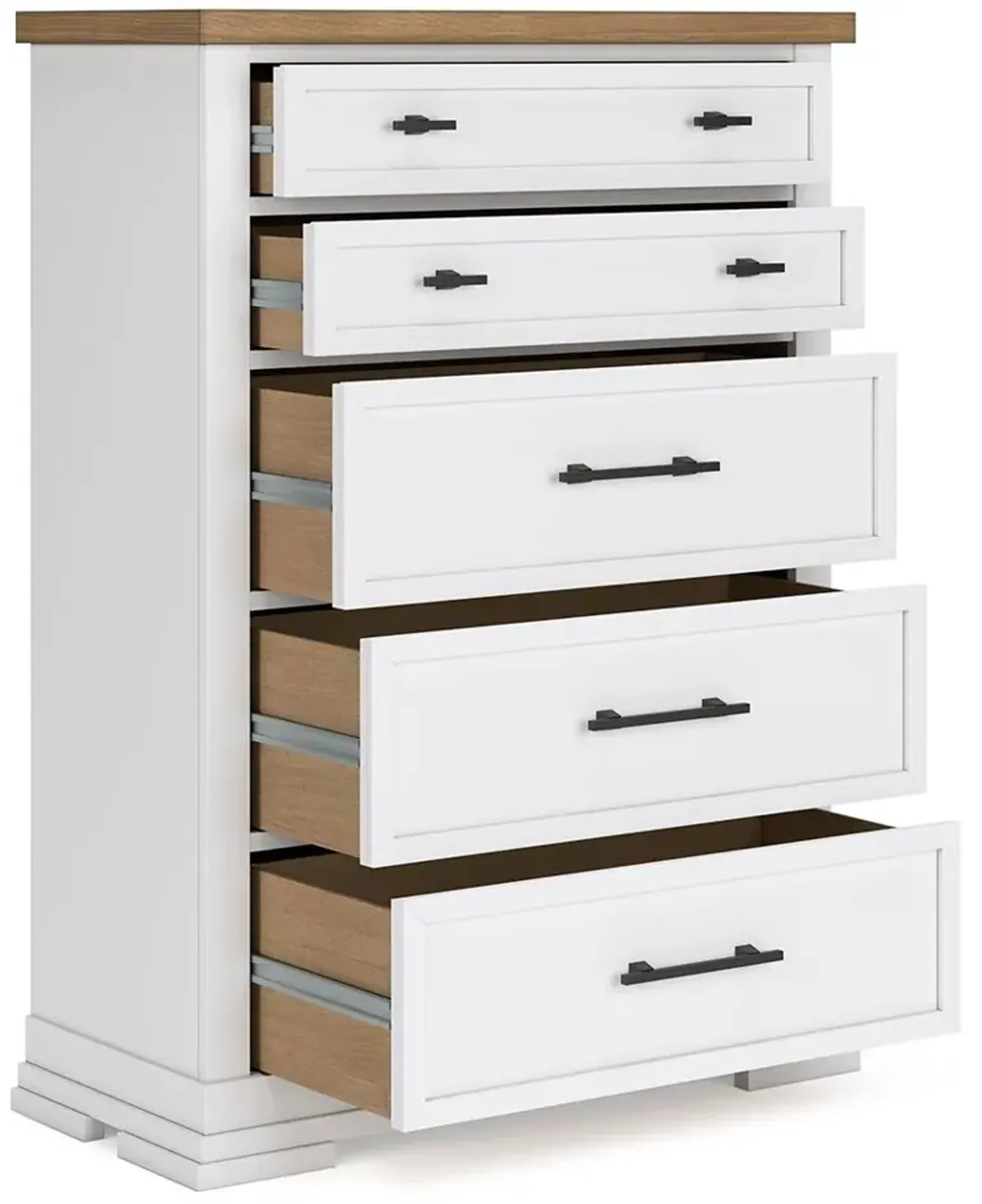 Ashbryn - White / Natural - Five Drawer Chest