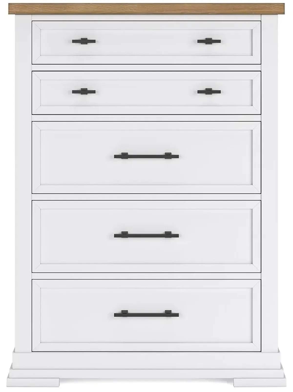 Ashbryn - White / Natural - Five Drawer Chest