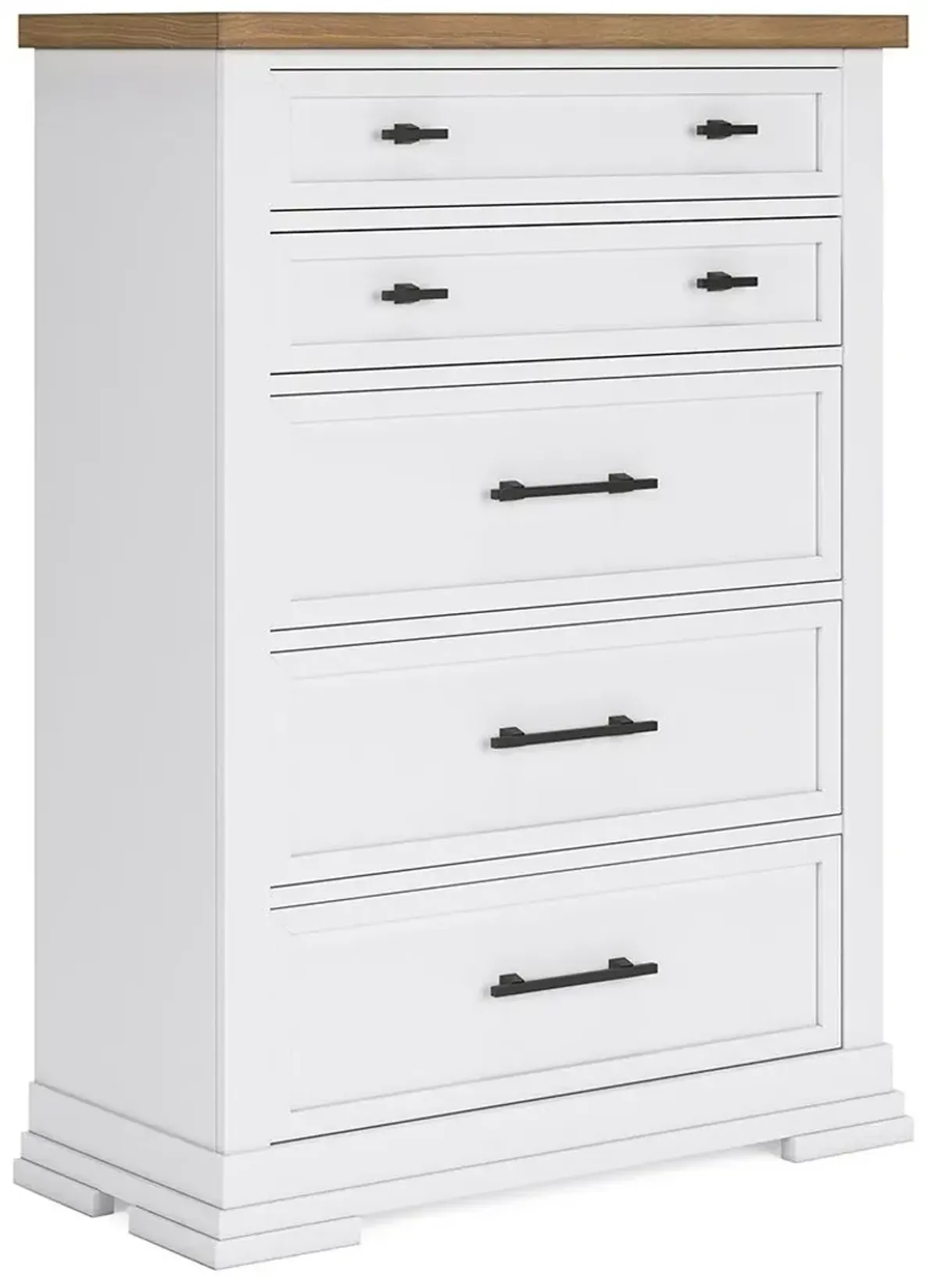 Ashbryn - White / Natural - Five Drawer Chest