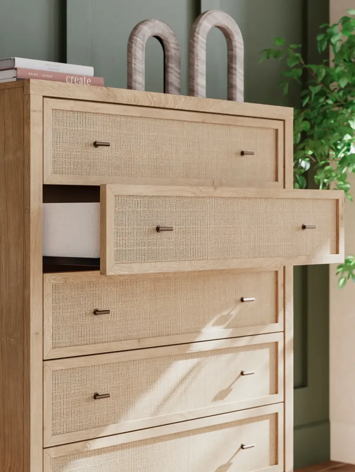 Cielden - Two-Tone - Five Drawer Wide Chest