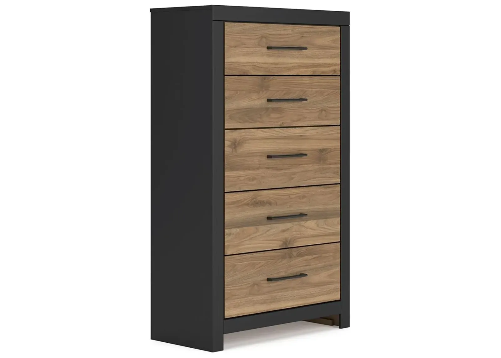 Vertani - Black / Honey Brown - Five Drawer Chest