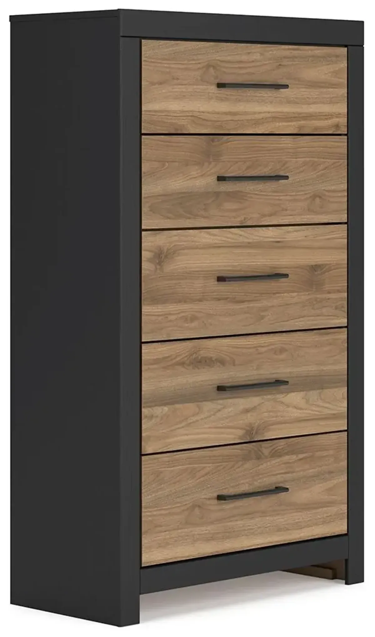 Vertani - Black / Honey Brown - Five Drawer Chest