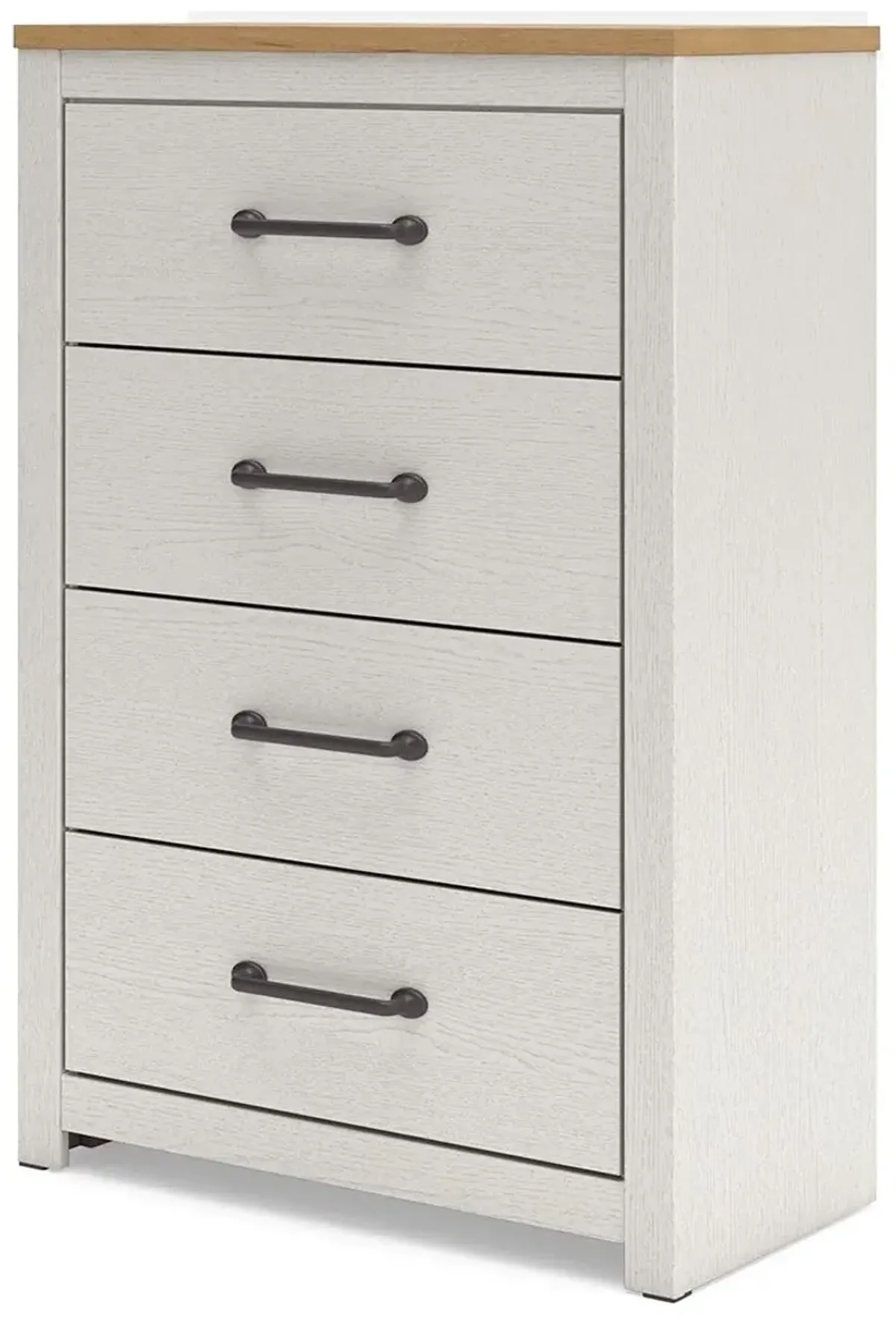 Linnocreek - White / Warm Brown - Four Drawer Chest