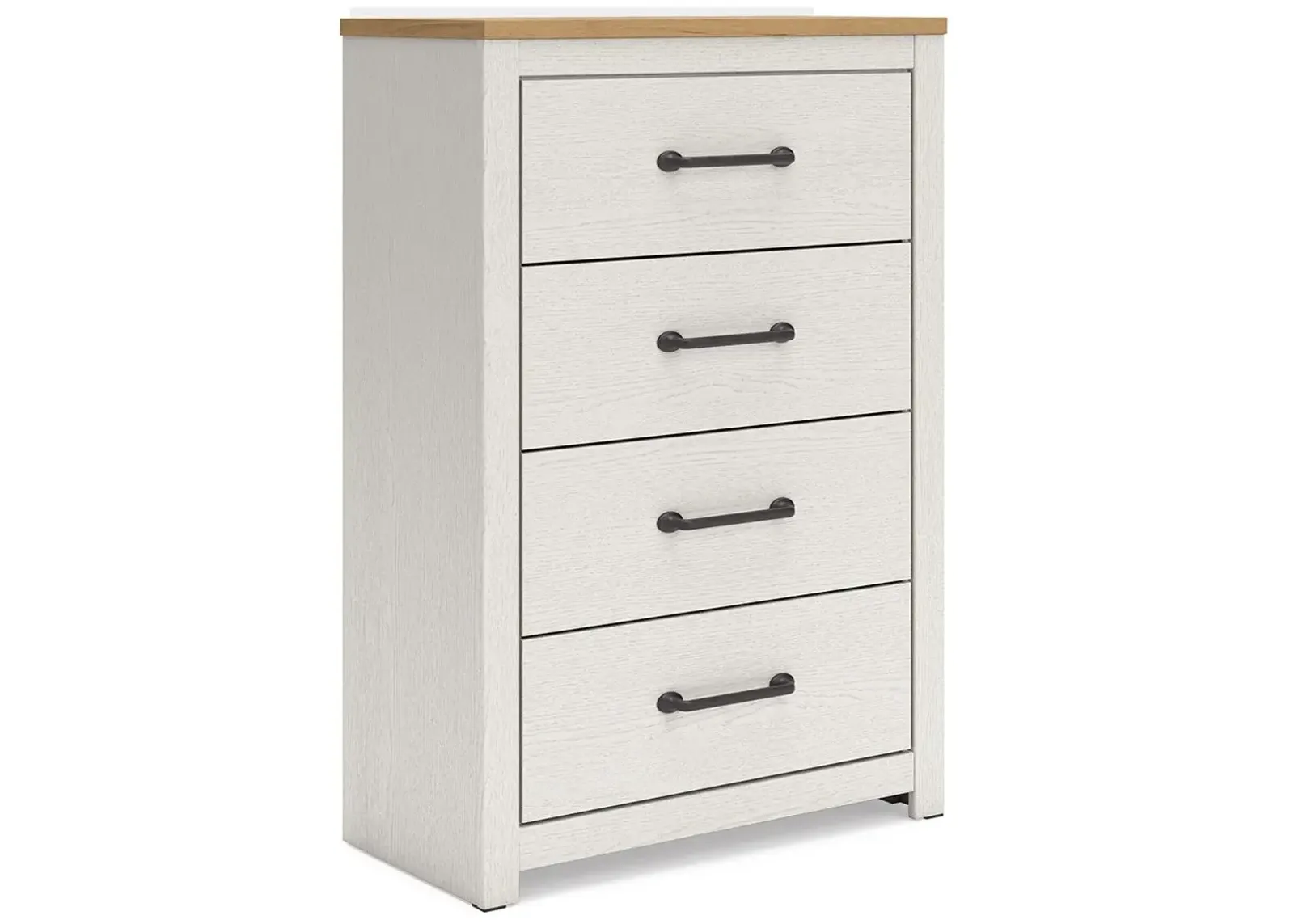 Linnocreek - White / Warm Brown - Four Drawer Chest