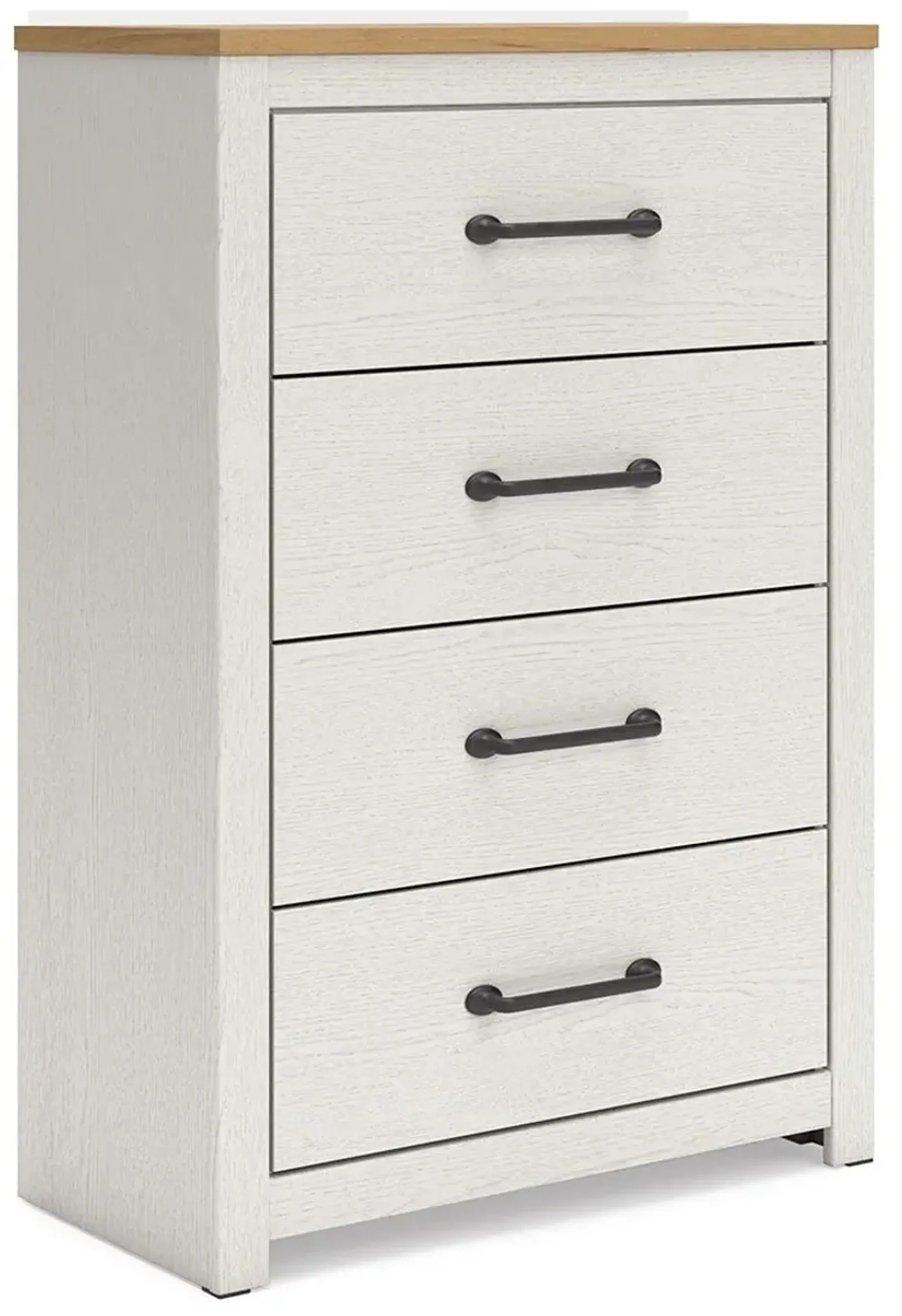 Linnocreek - White / Warm Brown - Four Drawer Chest