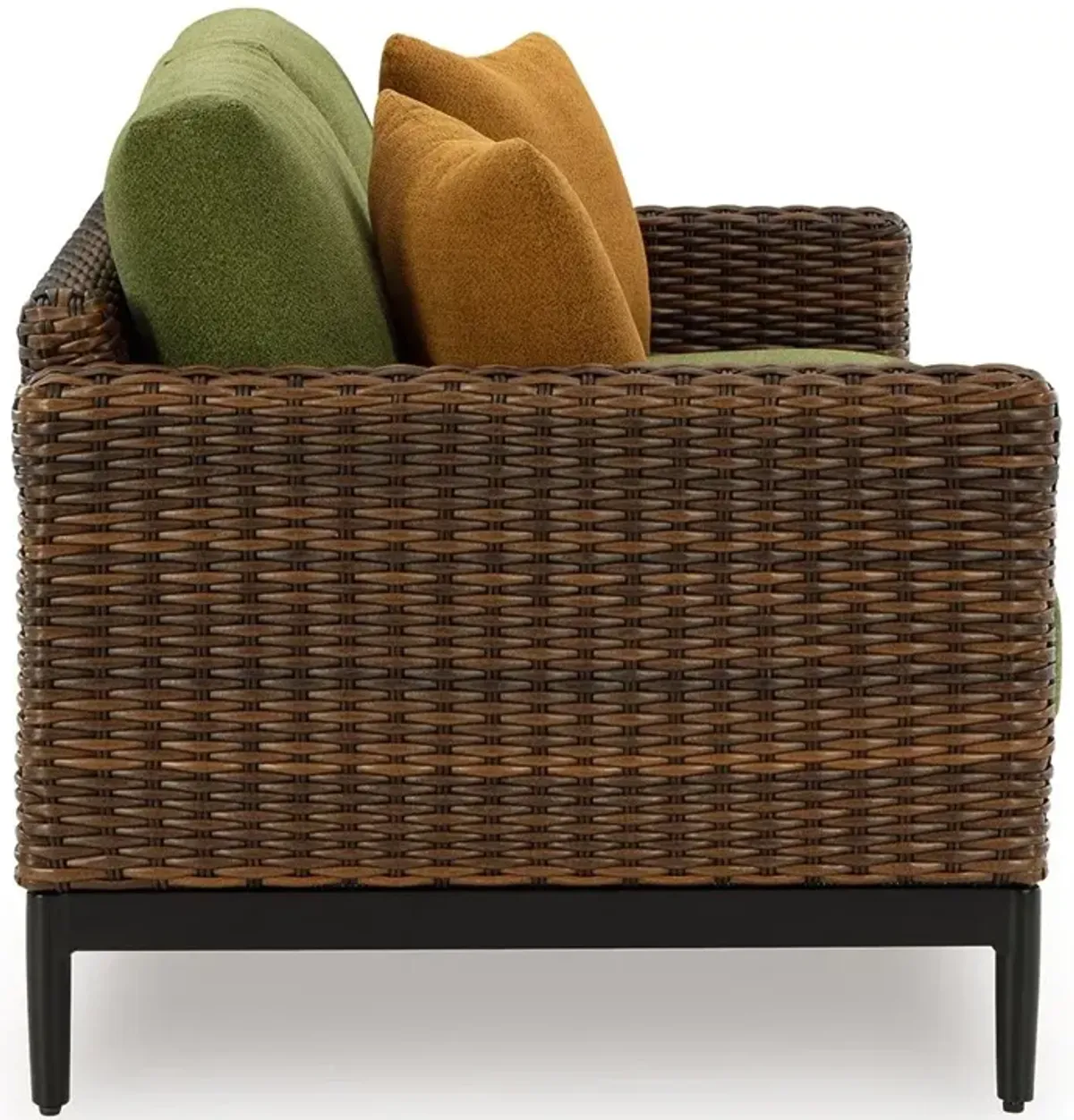 Horizon Hall - Brown / Green - Loveseat With Cushion