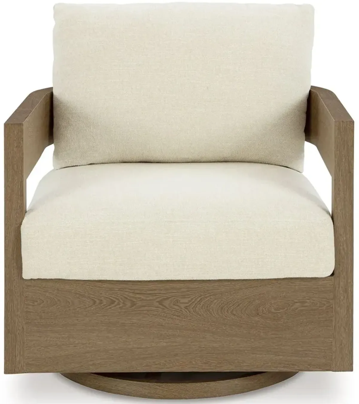 Serene Bay - Dark Brown / White - Swivel Glider Chair With Cushion