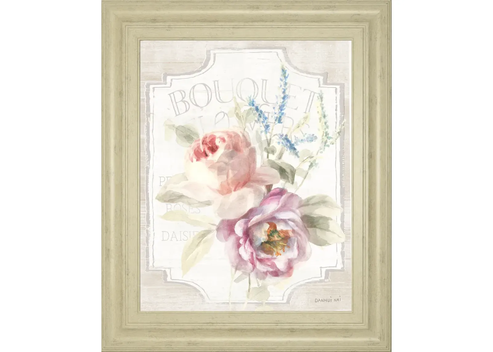 Cottage Garden V On Wood By Danhui Nai - Framed Print Wall Art - White