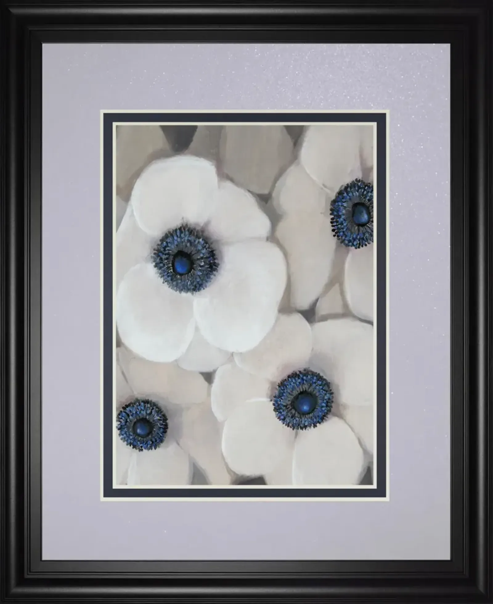 34x40 White Anemone II By Tim OToole - Dark Gray