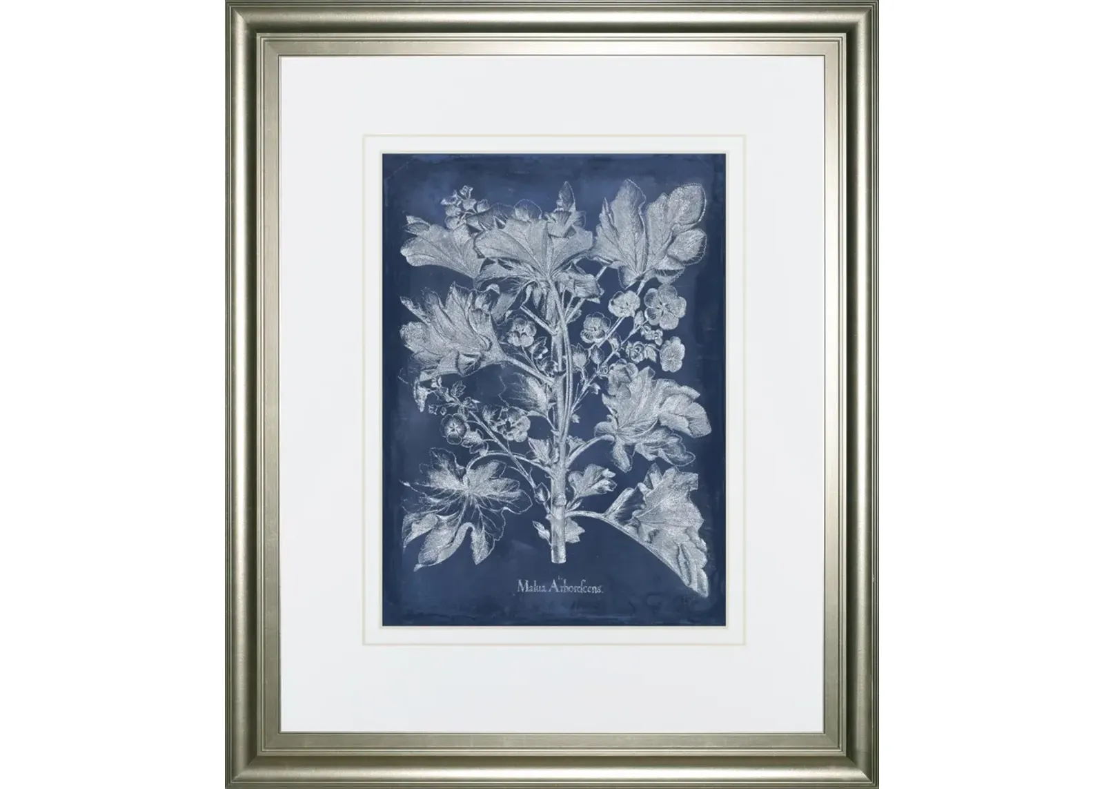 34x40 Besler Leaves in Indigo II By Vision Studio - Blue