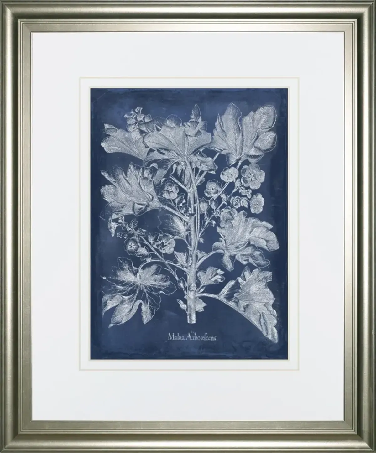 34x40 Besler Leaves in Indigo II By Vision Studio - Blue