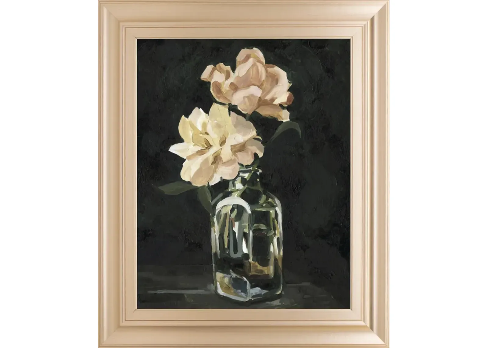 22x26 Dark Rose Arrangement II By Emma Caroline - Black