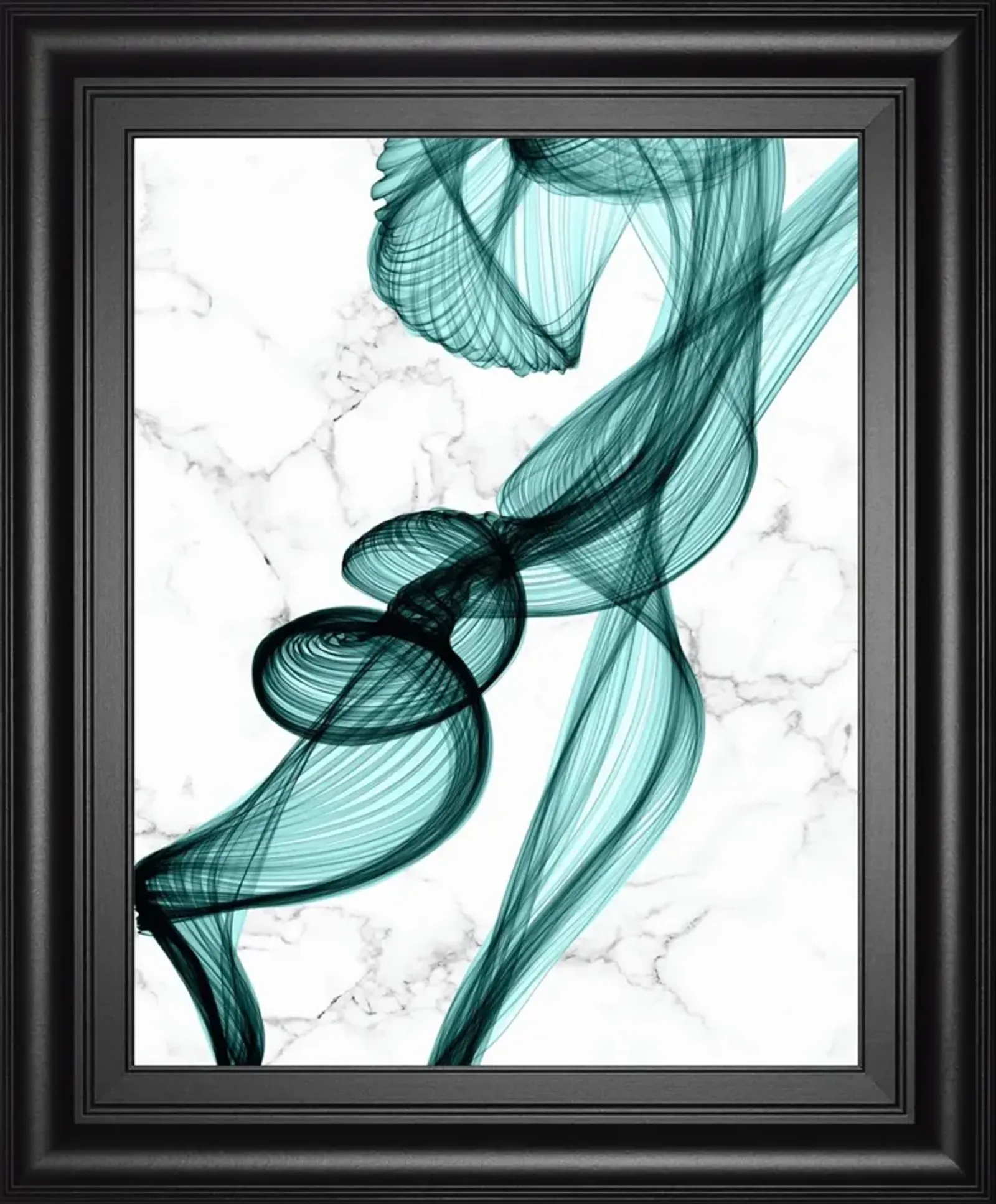 22x26 Teal Ribbons II By Irena Orlov - Green