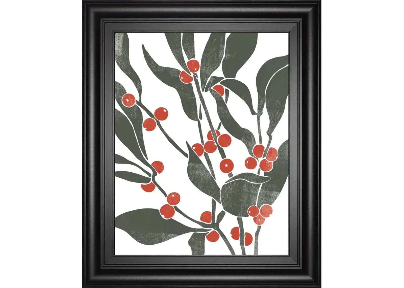 22x26 Colorblock Berry Branch II By Emma Scarvey - Red