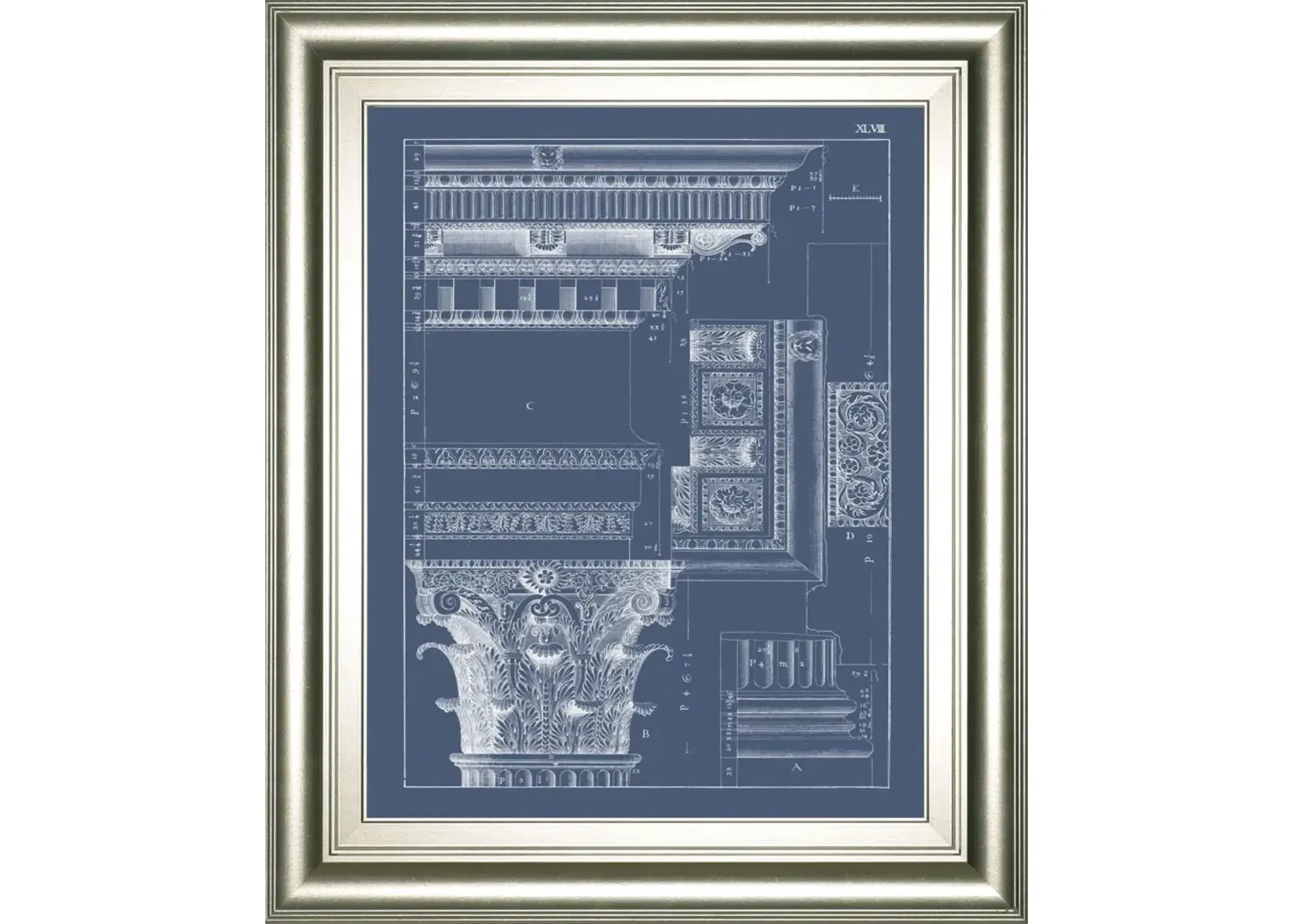 22x26 Column & Cornice Blueprint III By Vision Studio - Blue