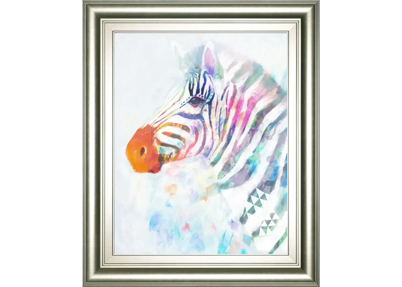 22x26 Fluorescent Zebra I By Victoria Borges - Orange