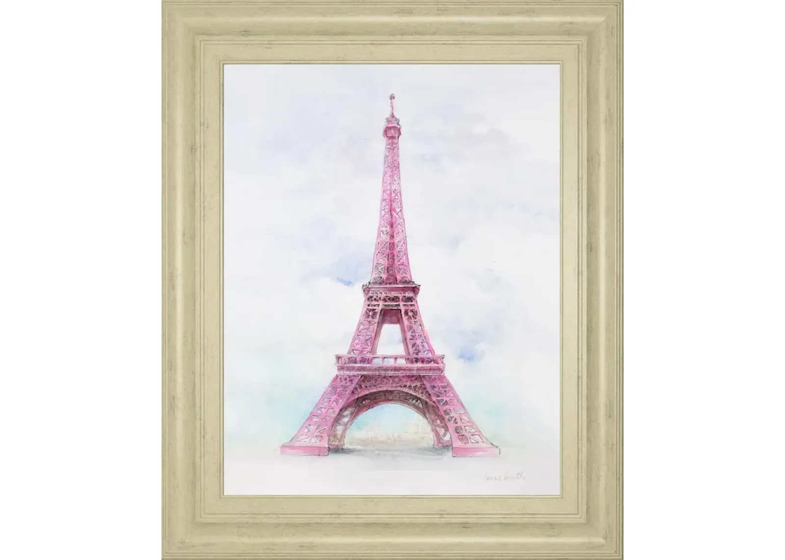 22x26 Pink Eiffel Tower By LanieLoreth - Pink