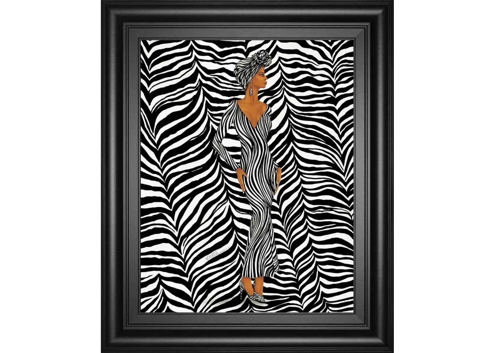 22x26 Zebra Inspired Fashion By Dexter Griffin - Black