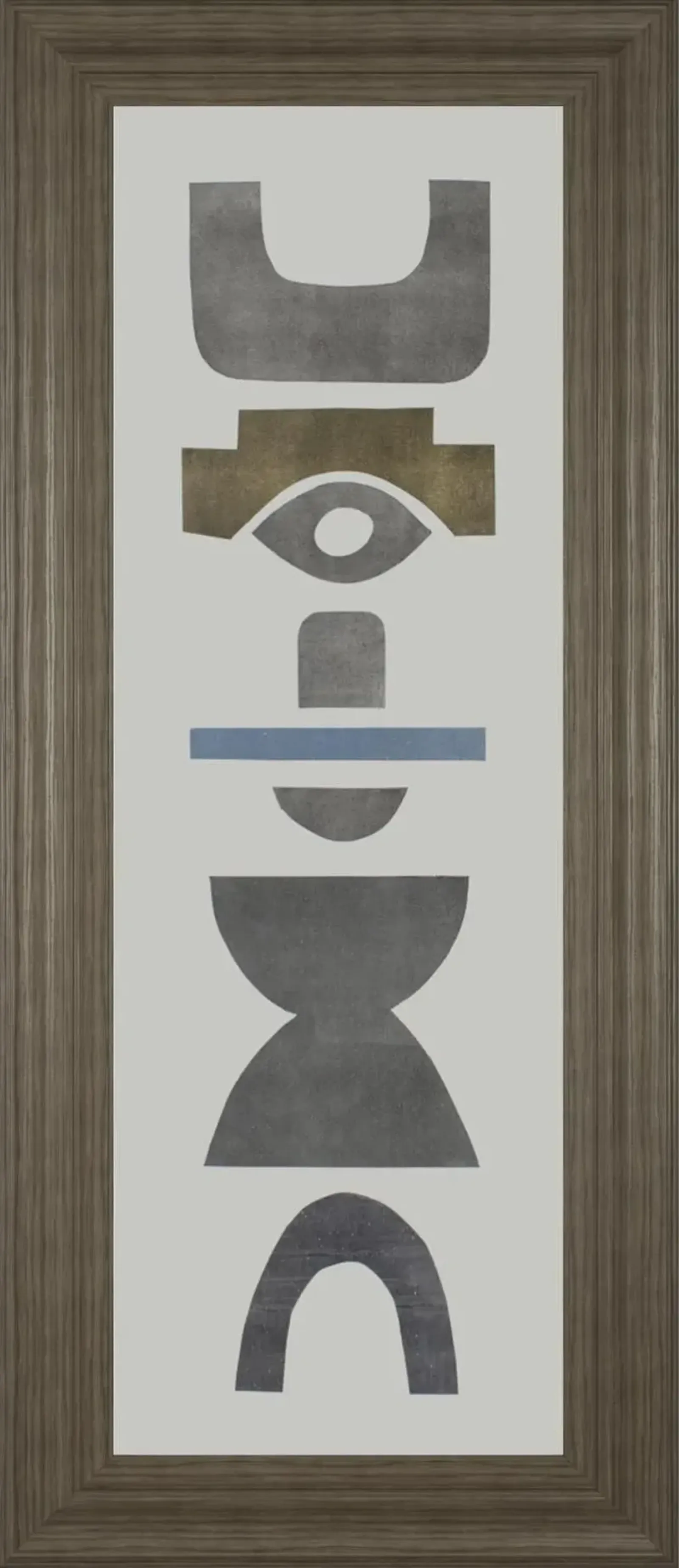 18x42 Neutral Totems V By Rob Delamater - Dark Gray