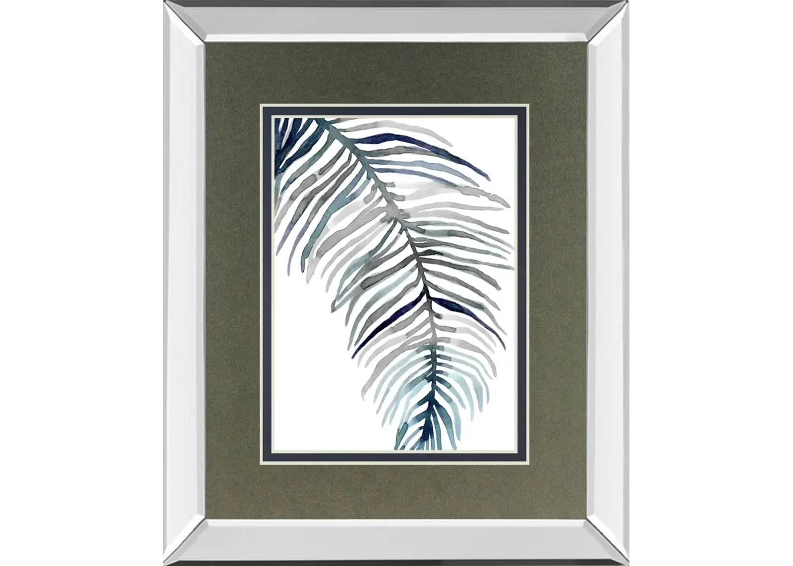 Blue Feathered Palm II By Emma Scarvey - Dark Gray