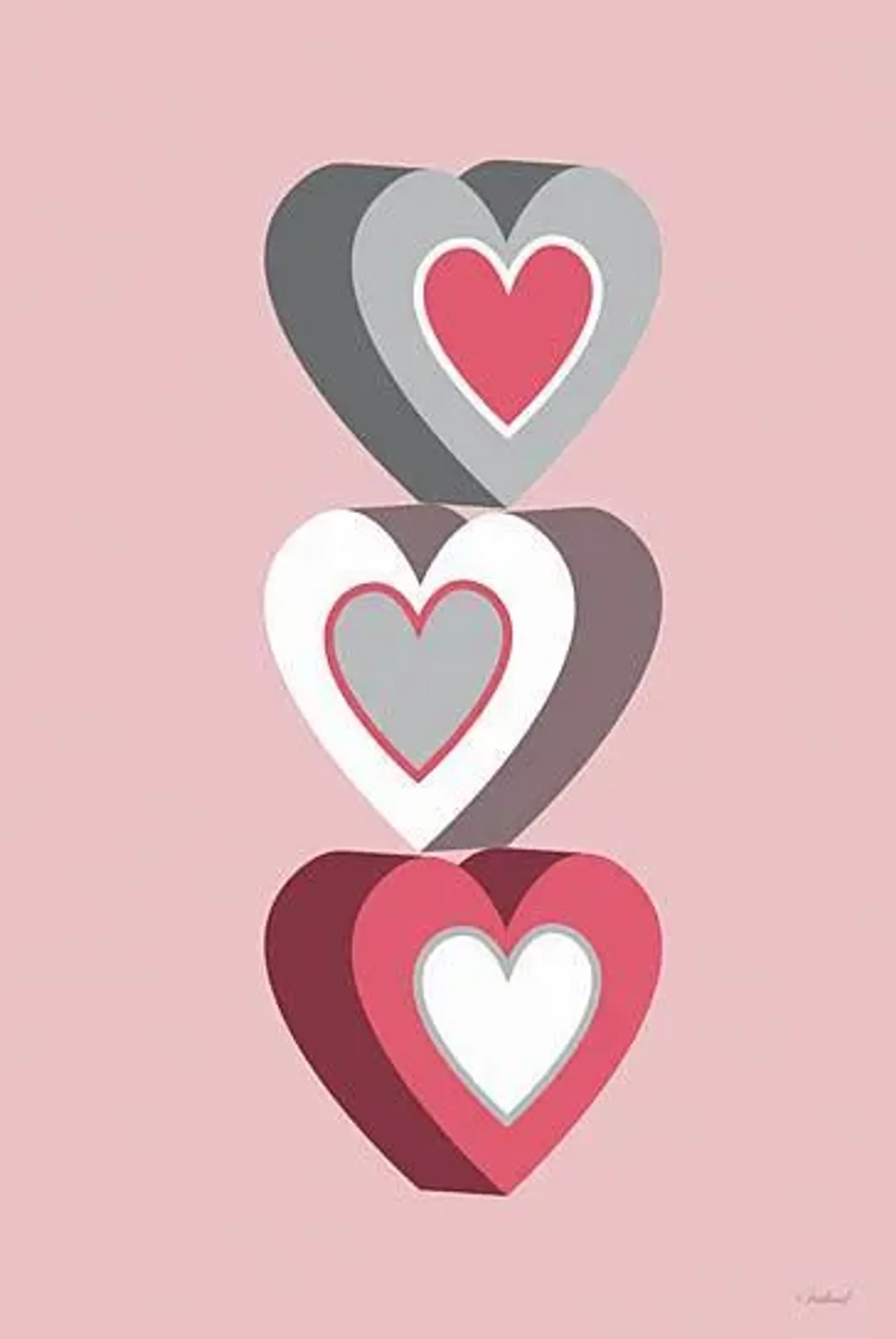 Heart Stack By Martina Pavlova (Small) - Pink