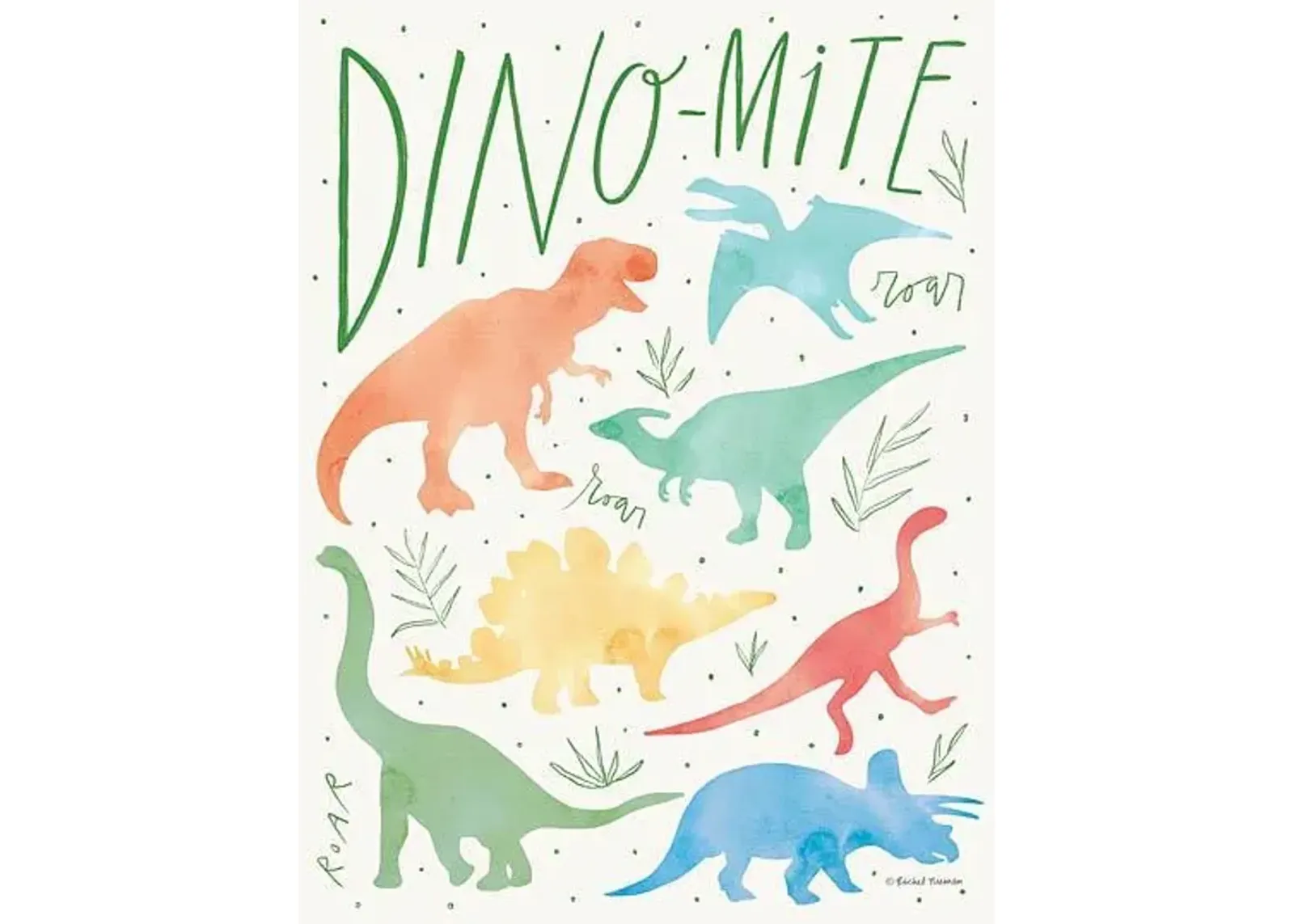 Dino-Mite By Rachel Nieman (Framed) - Green