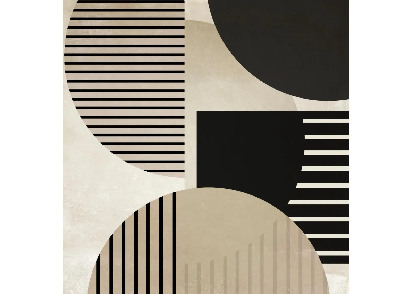 Striped Neutral Shapes By Sd Graphics Studio (Framed) - Pearl Silver