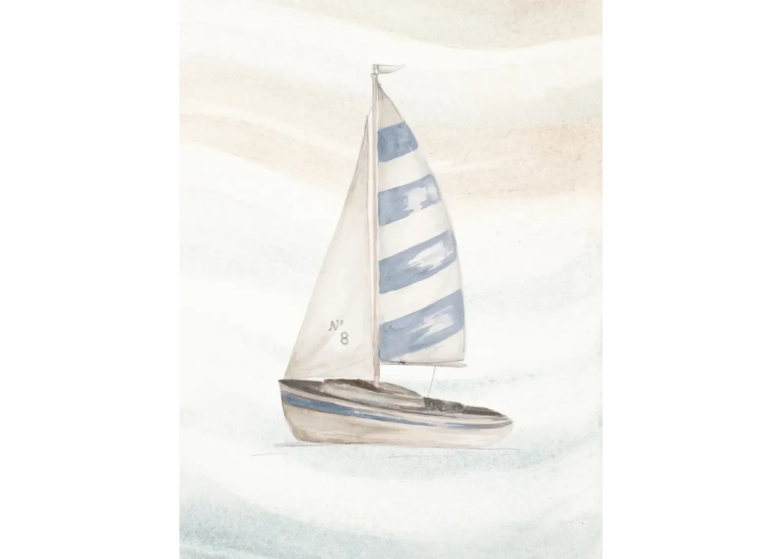 Ocean Oasis Little Sail II By Patricia Pinto (Small) - Beige