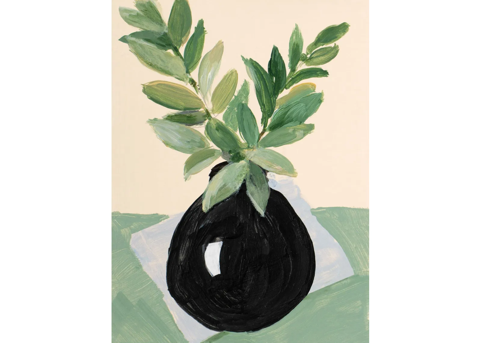 Little Plants In Black Vase III By Lanie Loreth (Small) - Dark Green