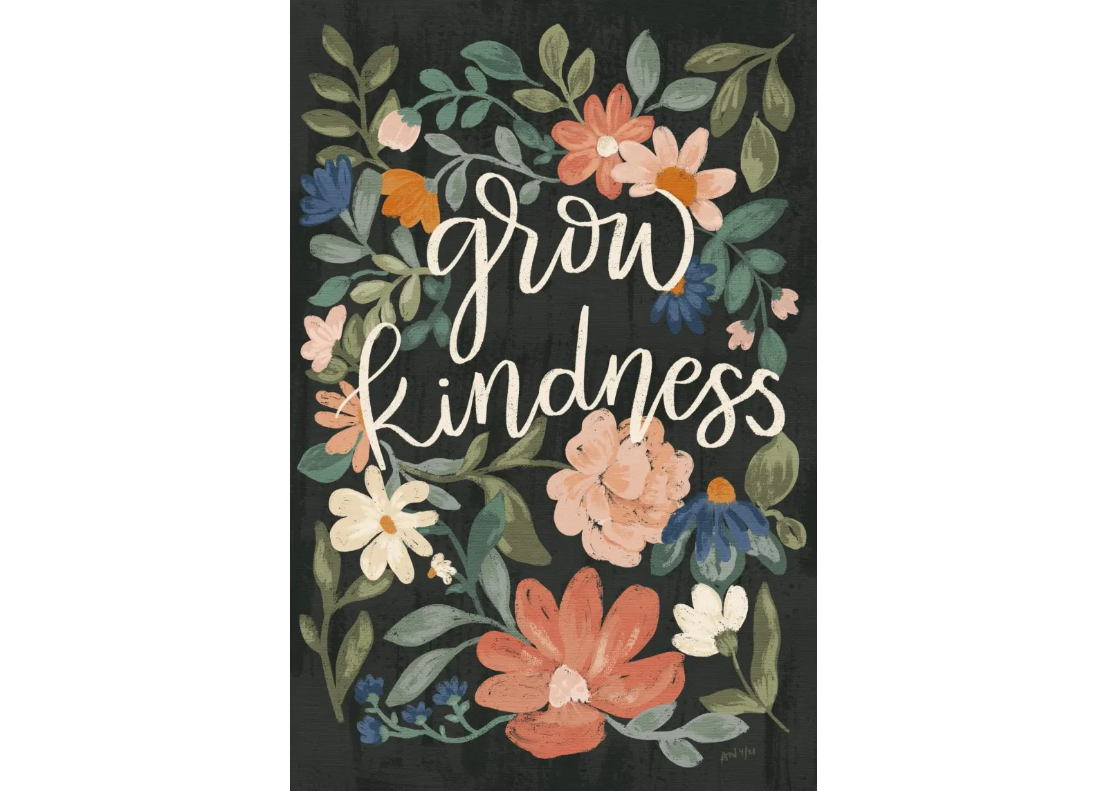 Grow Kindness By Angel Nicole (Framed) - Dark Green