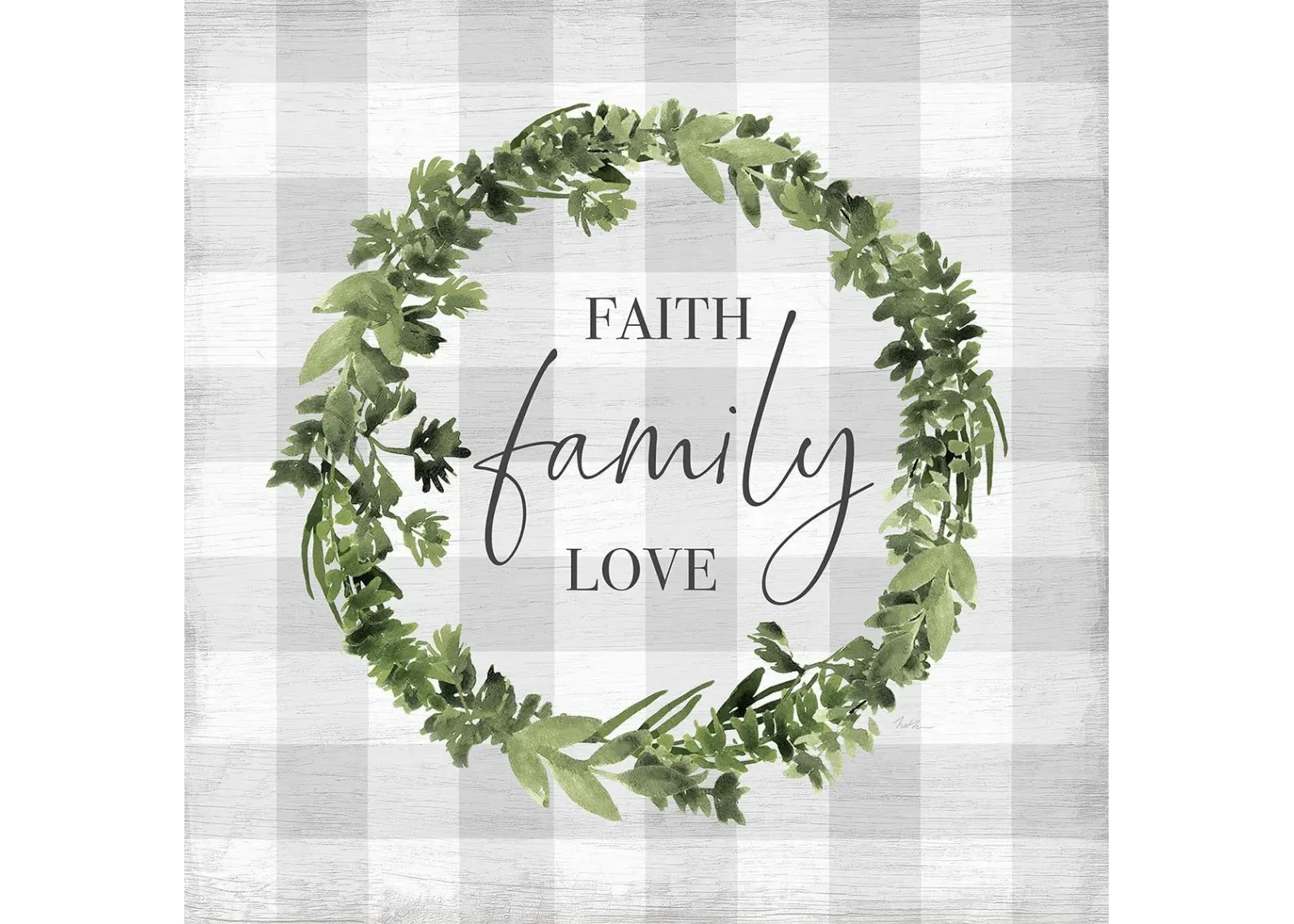 Faith Family Love Wreath By Natalie Carpentieri (Small) - Dark Green