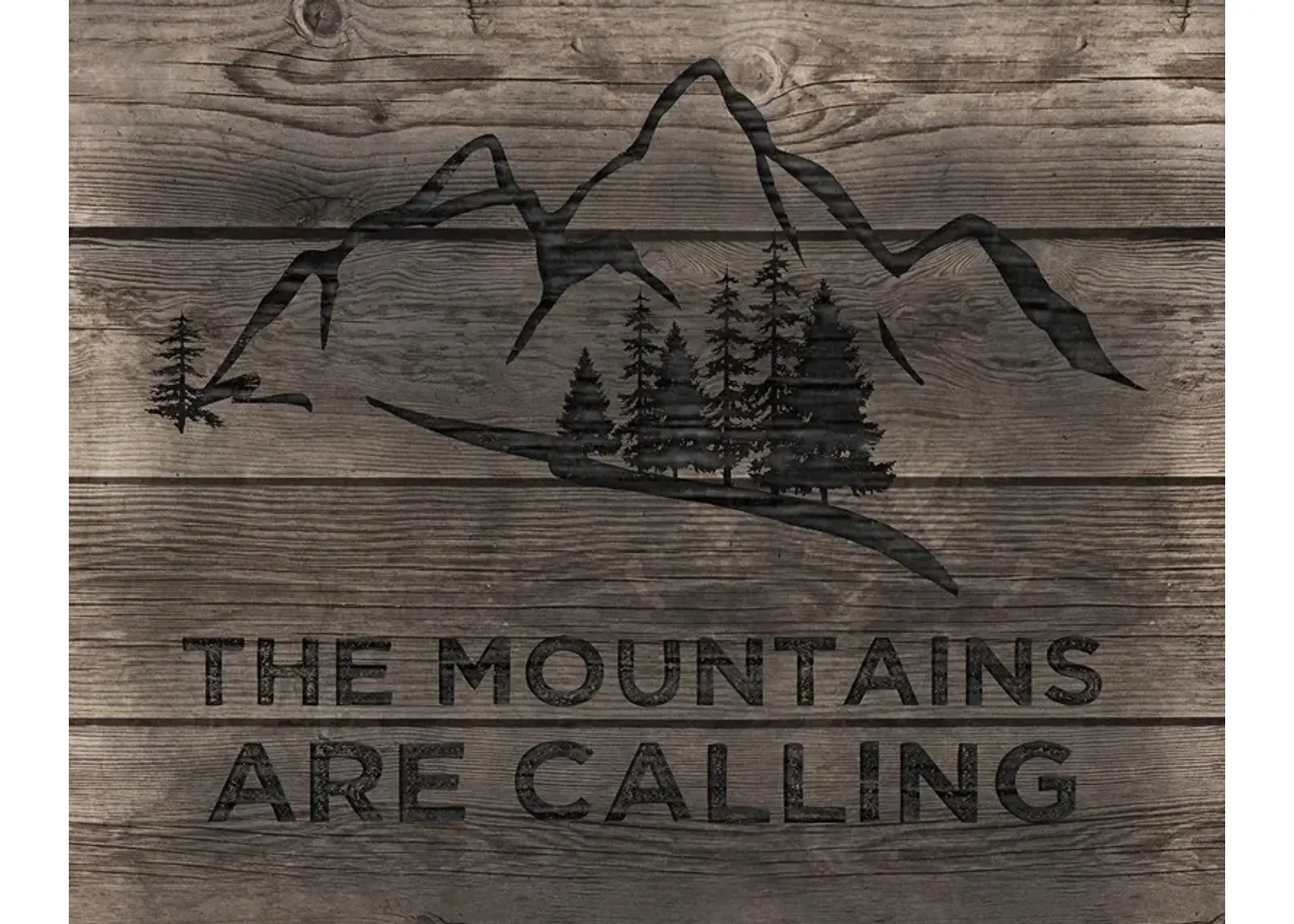 Mountains Are Calling By Cad Designs (Small) - Dark Brown