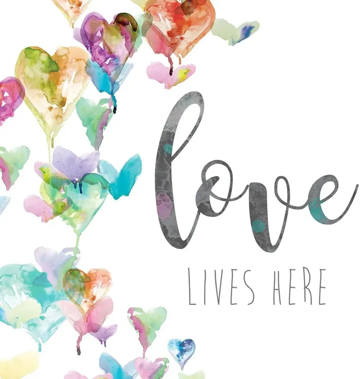 Love Lives Here Hearts By Carol Robinson - Pink