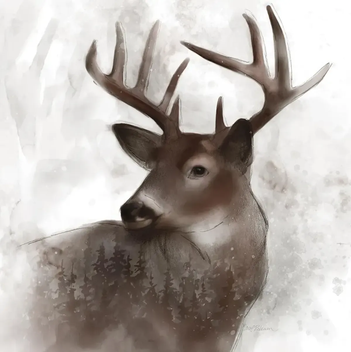 Forest Deer By Carol Robinson - Dark Brown