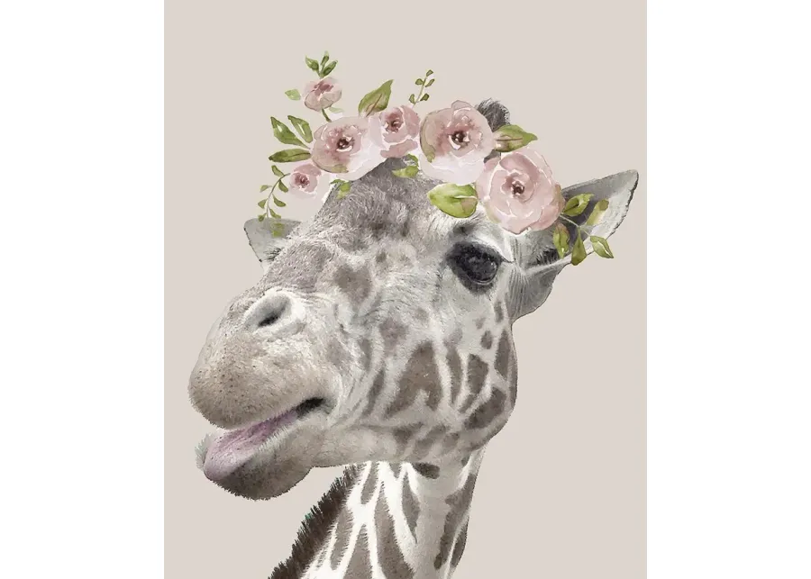 Peek A Boo Giraffe I By Nan (Framed) (Small) - Pink