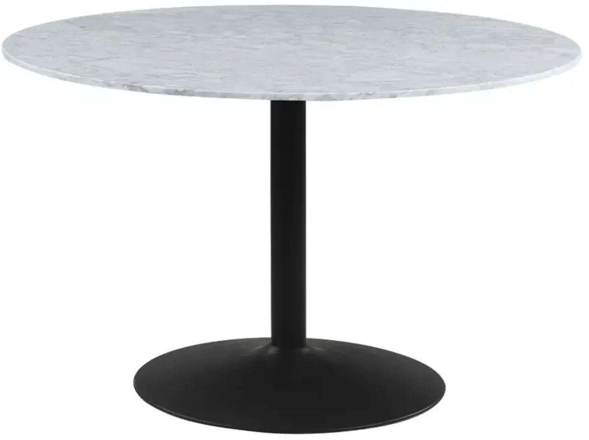 Bartole - Round Italian Marble Top Dining Table - White