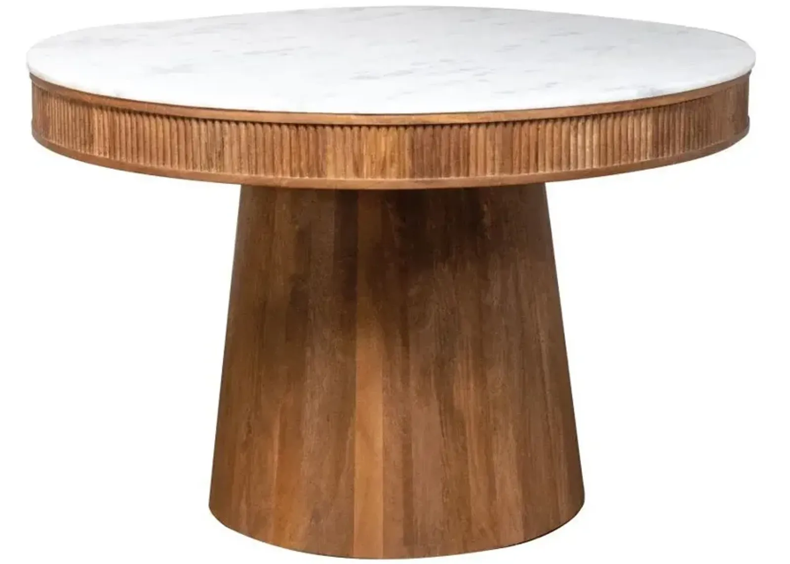 Ortega - Round Marble Top Wood Dining Table - Natural