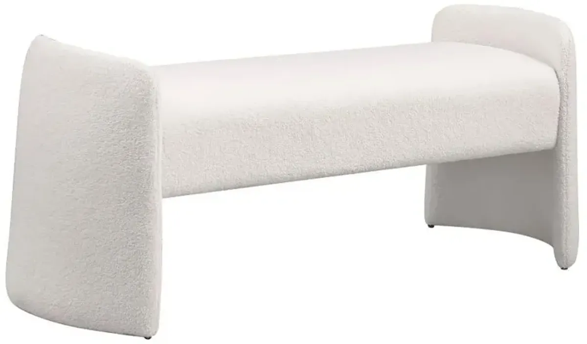 Peoria - Velvet Upholstered Accent Bench - Ivory