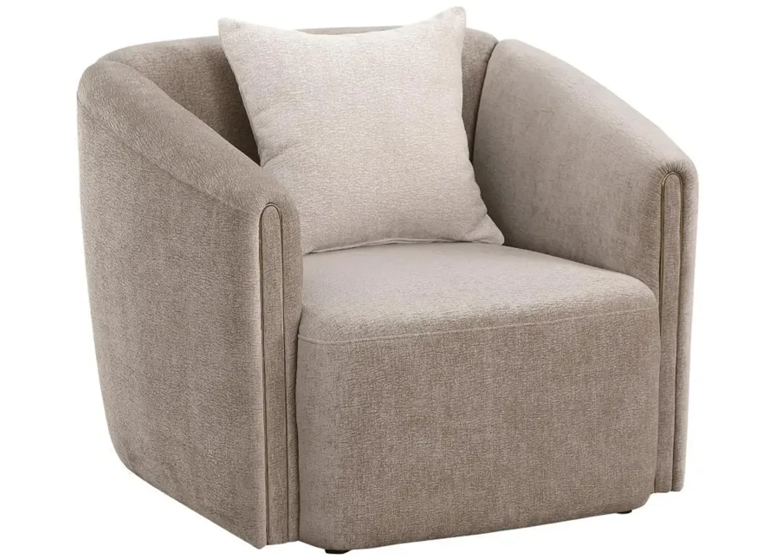 Townsend - Chenille Upholstered Rolled Arm Chair - Latte