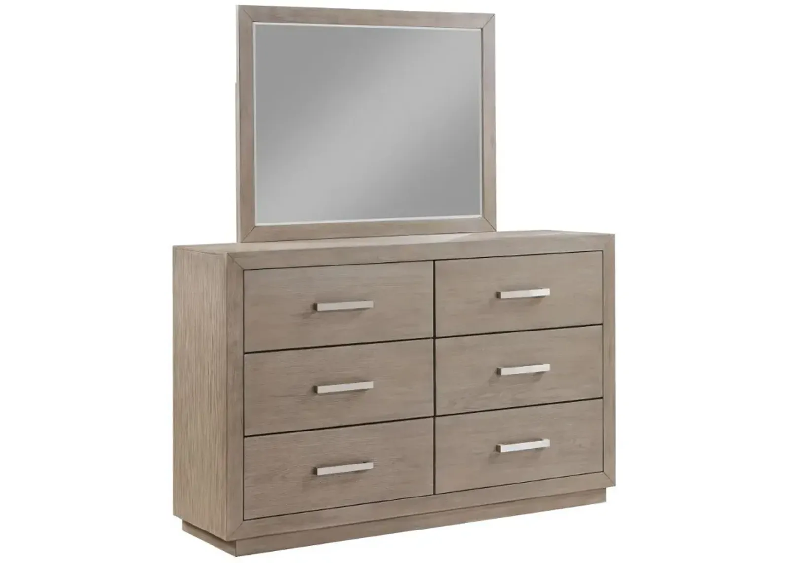 Kenora - 6-Drawer Dresser And Mirror - Barley Brown