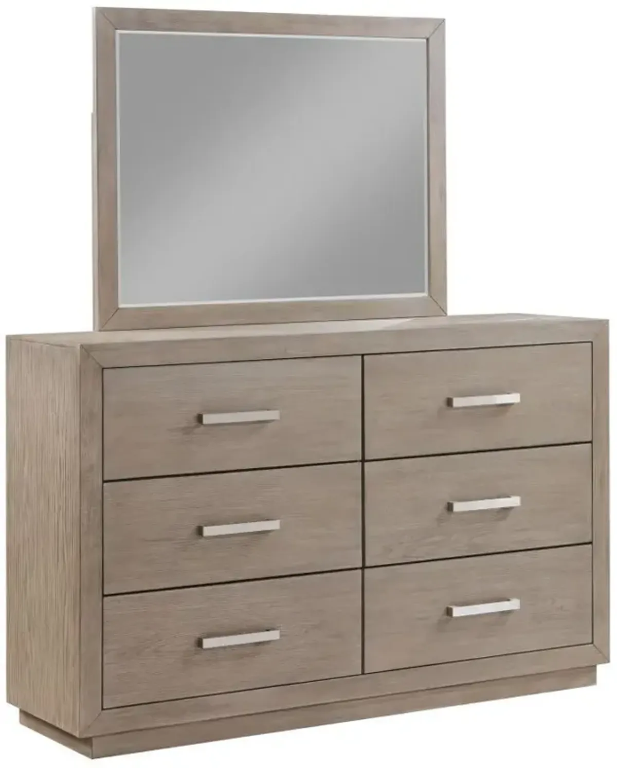 Kenora - 6-Drawer Dresser And Mirror - Barley Brown