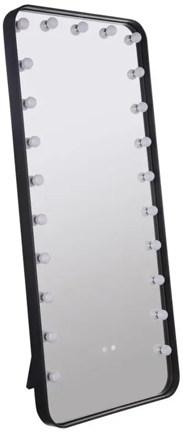 Canton - LED Standing Mirror With Speakers - Black